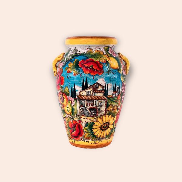 VASE AND UMBRELLA STAND CM.62H PAESAGGIO-COUNTRYSIDE SCENE