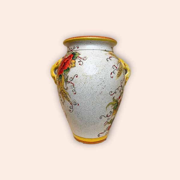 Vase with Tuscan countryside and poppies - two sizes