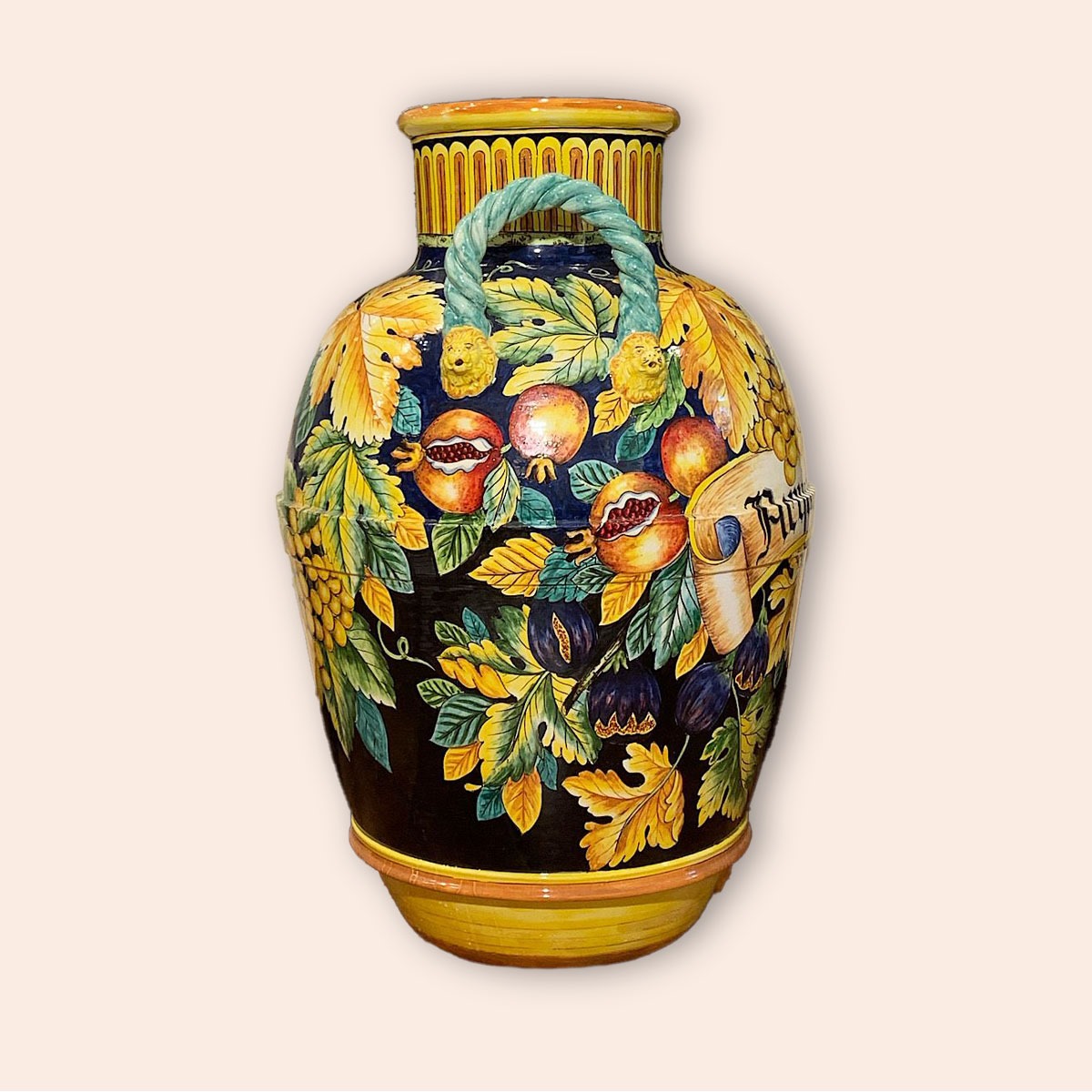 VASE CM.90H WITH TWISTED HANDLES