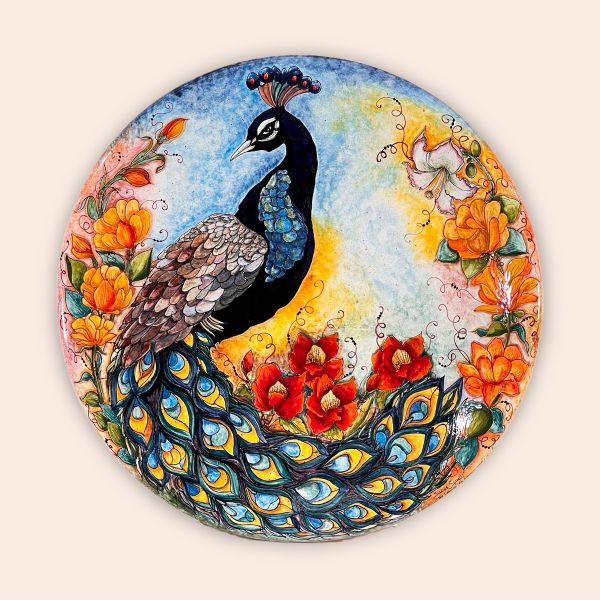 WALL PLATE WITH PEACOCK, CM.70D