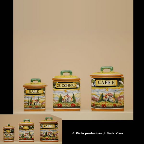 PL 226 ABC-3R - Set 3 rectangular canisters cm. 15-19-21h