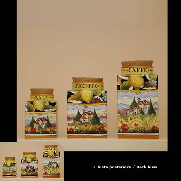 PL 226BCD 3Q - Set 3 square canisters cm. 15-19-24