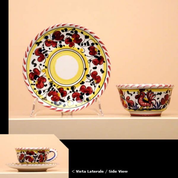 GR518 08 6 - Set of 6 teacups (cm.8h) with saucer