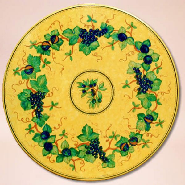 LEO007 T  - TOP - In the photo: 100 cm. diameter table<BR><BR>Volcanic stone, 3 cm thick. Suitable for inside and outside, resistant to a temperature range of -60 to 1000 °C.