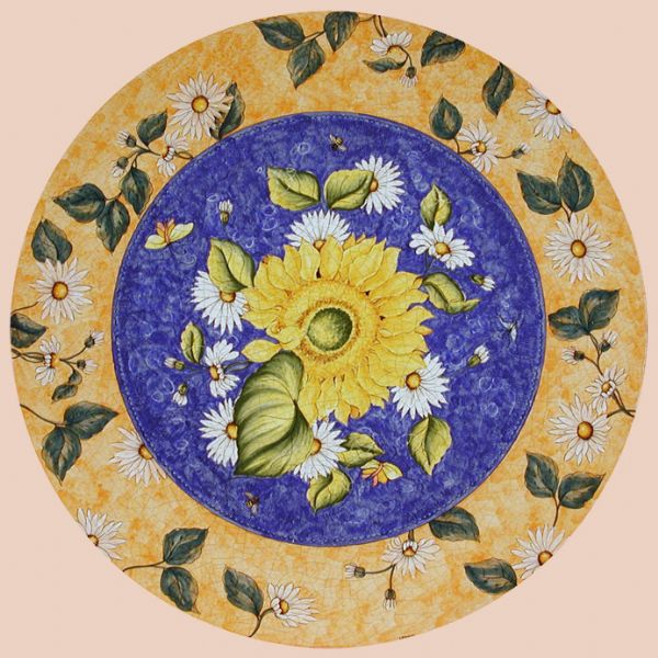 LEO021 T  - TOP - In the photo: 100 cm. diameter table<BR><BR>Volcanic stone, 3 cm thick. Suitable for inside and outside, resistant to a temperature range of -60 to 1000 °C.