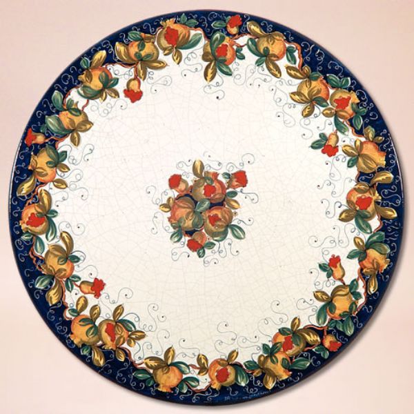 LEO158 T  - TOP - In the photo: 130 cm. diameter table<BR><BR>Volcanic stone, 3 cm thick. Suitable for inside and outside, resistant to a temperature range of -60 to 1000 °C.