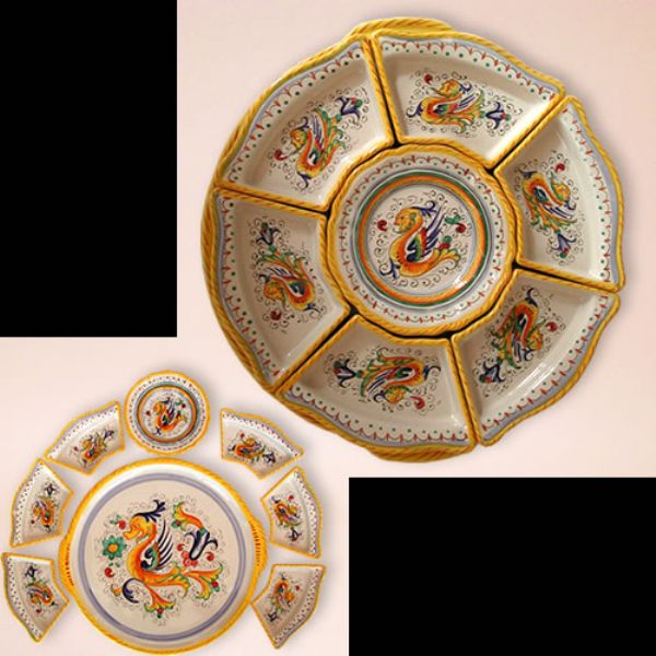 RA322 42 - Round appetizer set with tray, diameter cm. 42, 8 pieces