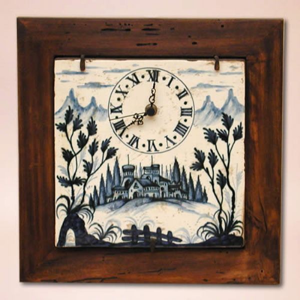 OG05Q 32 - Clock with wood frame cm. 32x32