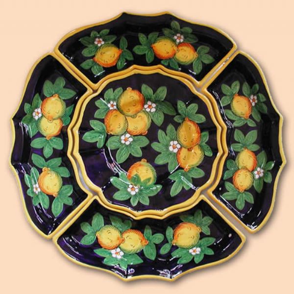 LI122 50 - Round appetizer set , diameter cm. 50, 5 pieces