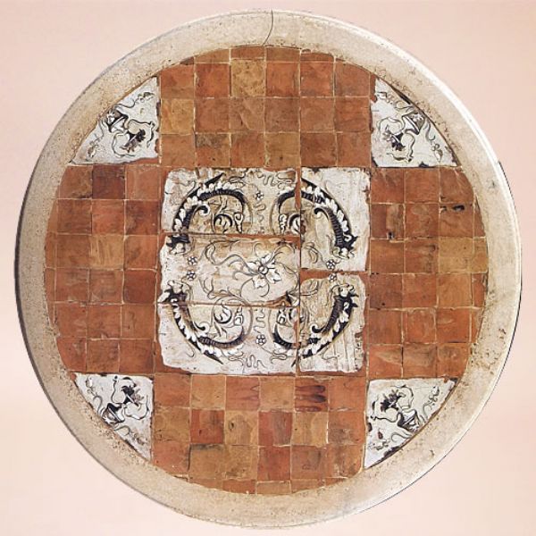 AF 03 - In the photo: 100 cm. diameter table<BR><BR>Cotto & Pietra.