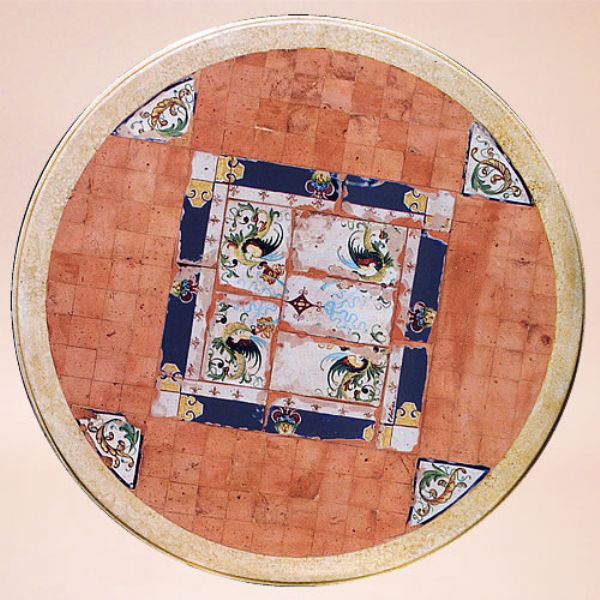 AR 03 - In the photo: 130 cm. diameter table<BR><BR>Cotto & Pietra.