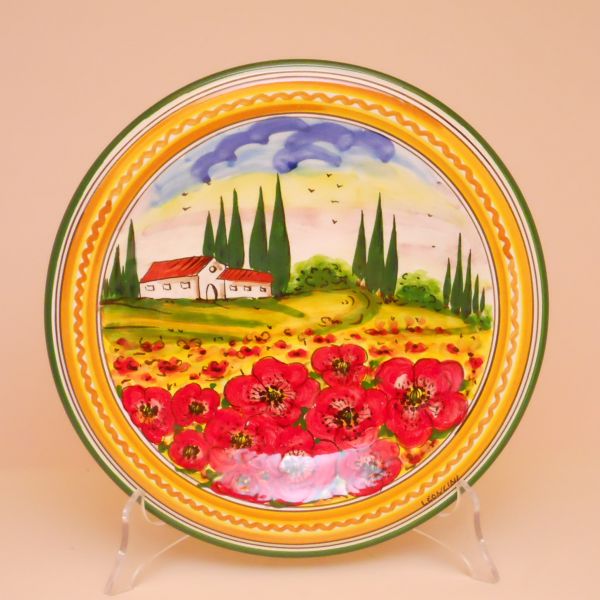 PT301C 25P - Wall plate cm. 25 d. (poppies)