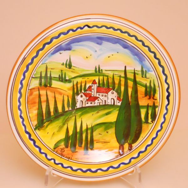 PT301B 20C - Wall plate cm. 20 d. (cypress trees)