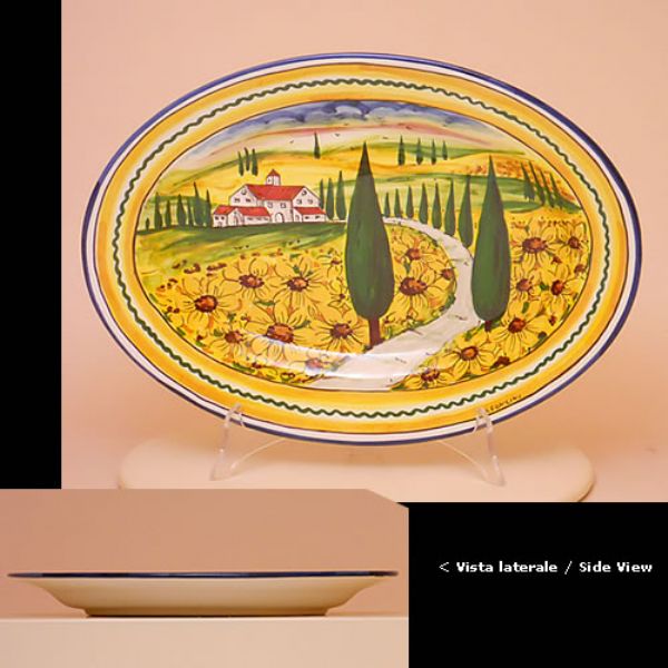 Oval Tray Paesaggio Girasole