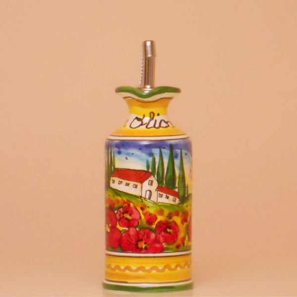 PT108A 15P - Oil bottle cm. 15 h. (poppies)