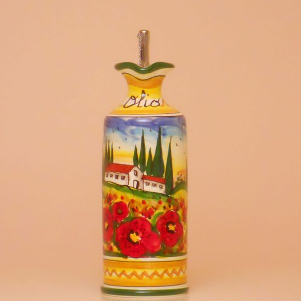 PT108B 20P - Oil bottle cm. 20 h. (poppies)