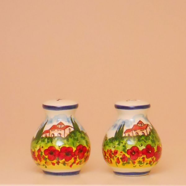PT206 8P - Salt-Pepper shakers cm. 8 h. (poppies)