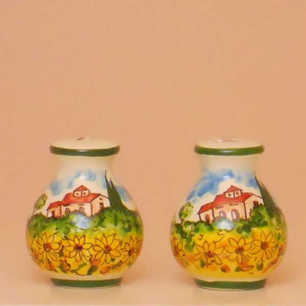 PT206 8G - Salt-Pepper shakers cm. 8 h. (sunflowers)