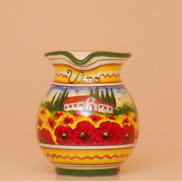 PT114A 11P - Pitcher cm. 11 h. (poppies)