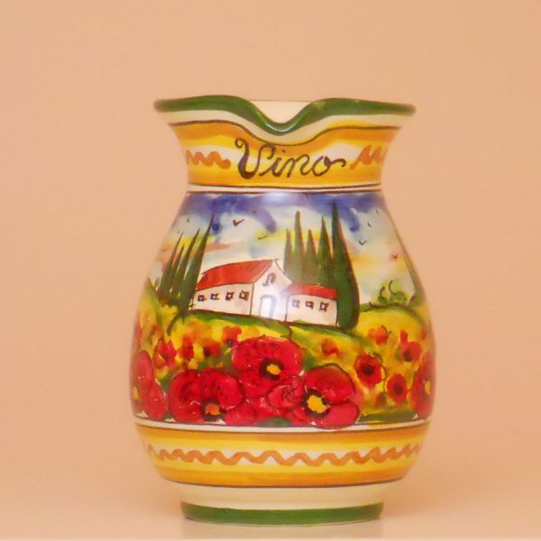 PT114B 15P - Pitcher cm. 15 h. (poppies)