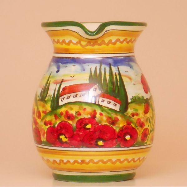 PT114C 19P - Pitcher cm. 19 h. (poppies)