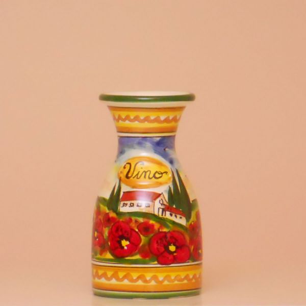 PT130A 14P - Wine decanter cm. 14 h. (poppies)
