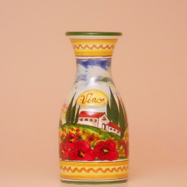 PT130B 20P - Wine decanter cm. 20 h. (poppies)
