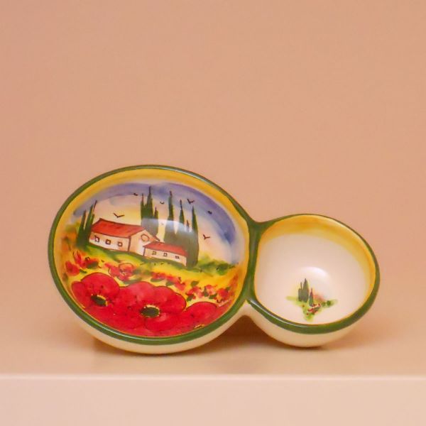 PT213A 17P - Olive dish cm. 17 l. (poppies)