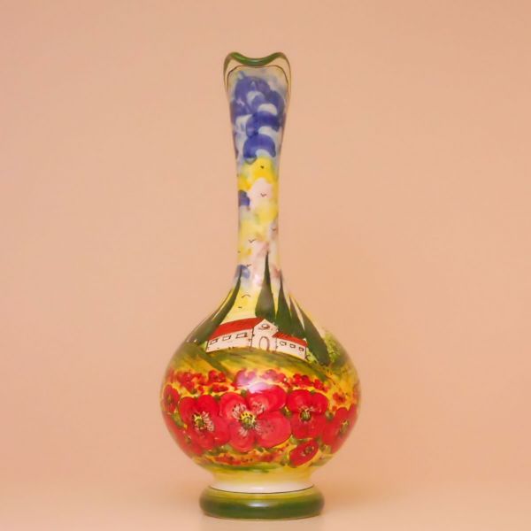 PT402A 32P - Amphor cm. 32 h. (poppies)