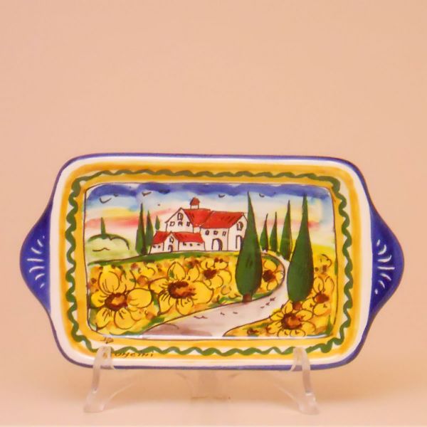 PT116A 19G - Butter dish tray cm. 19 l. (sunflowers)