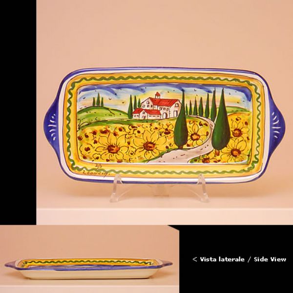 PT116B 27G - Butter dish tray cm. 27 l. (sunflowers)