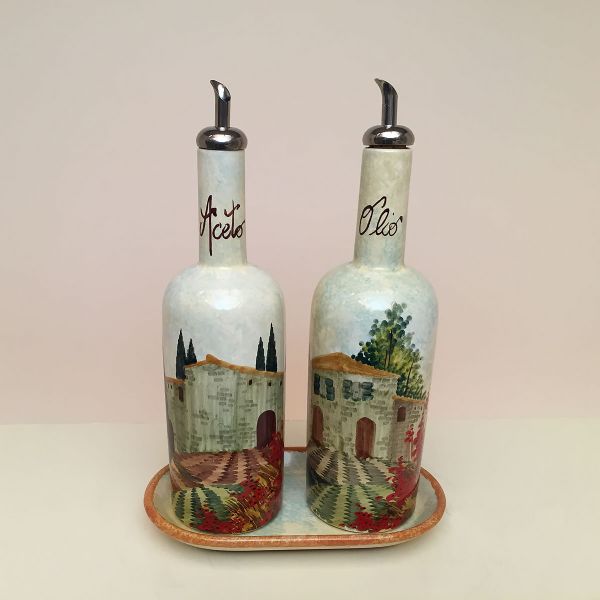 PA205B 25 - Set of 2 bottles cm 25 h + tray
