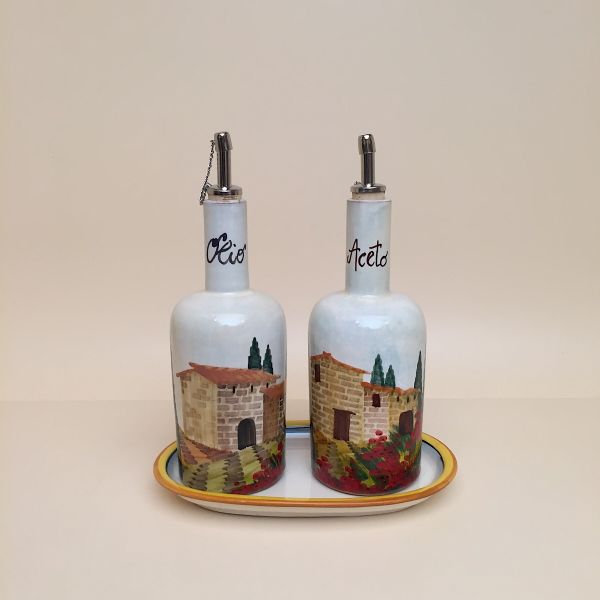 PA205A 20 - Set of 2 bottles cm. 20 h + tray