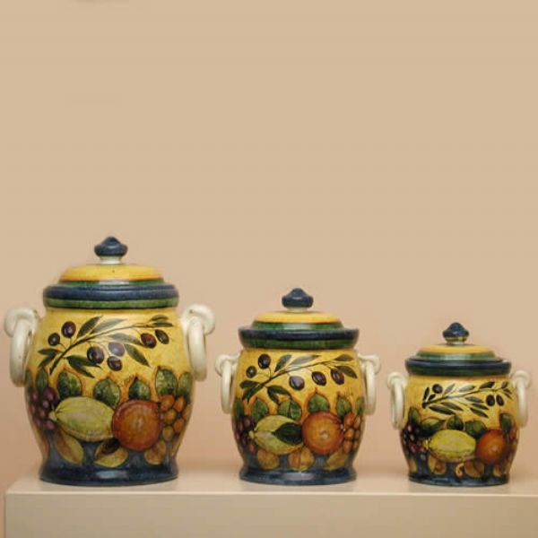 GN387-ABC-3 - Set 3 canisters cm.17H/cm.22H/cm.27H