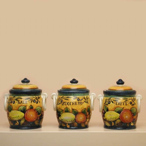 GN387-AAA-3 - Set 3 canisters cm.17H salt-sugar-coffee