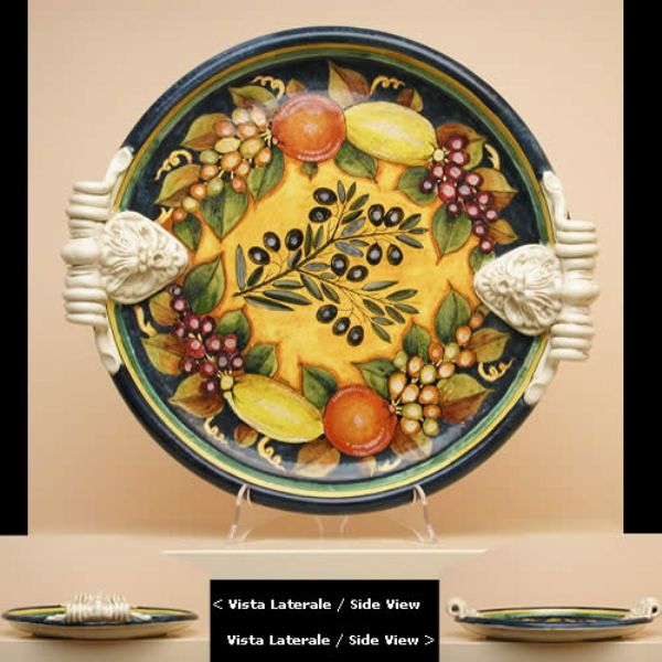 GN303C 50 - Table decorating tray (lion-shaped and curly handles) cm. 50 diameter