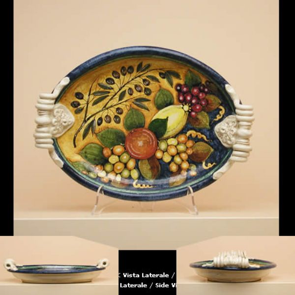 GN412A 42 - Oval tray cm. 42x30x9 H