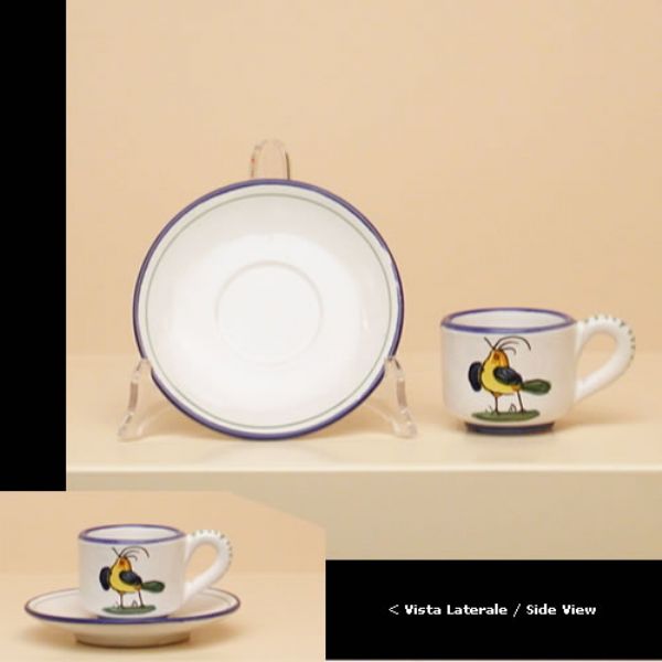 UC118 06 6 - Set of 6 espresso cups plus saucers, cm 6H, inches 2.36