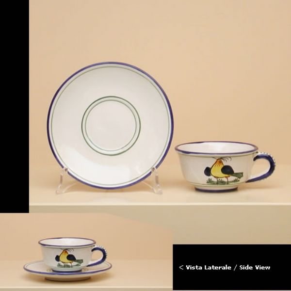UC118 08 6 - Set of 6 teacups with saucer, cm 8h, inches 3.15