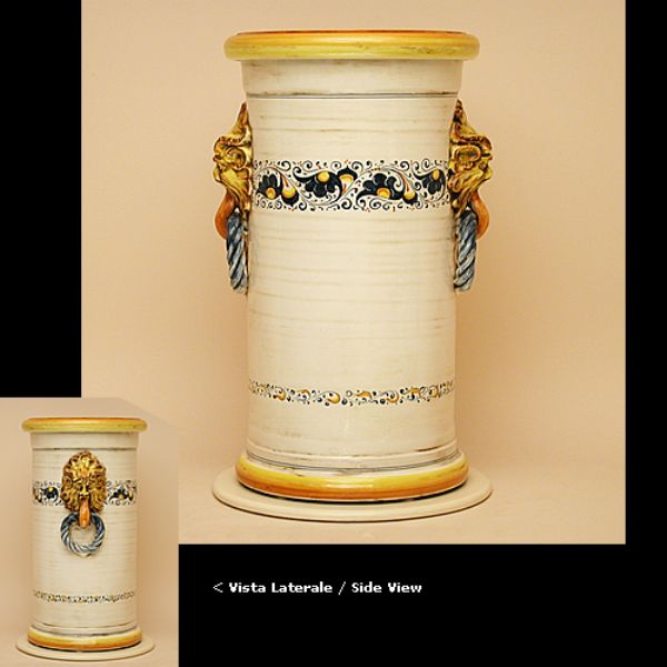 ABA104A 50 - Cylinder-shaped umbrella stand pattern blu curls cm. 50H