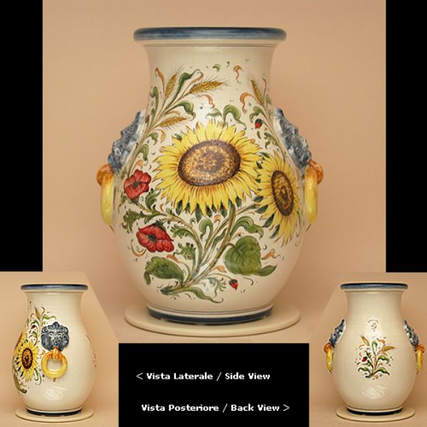 AGP108A 50 - Jar sunflowers & poppies cm. 50H