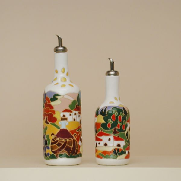NW205AB 20 25 - Set of 2 bottles with pourer naif day cm 20h and 25h