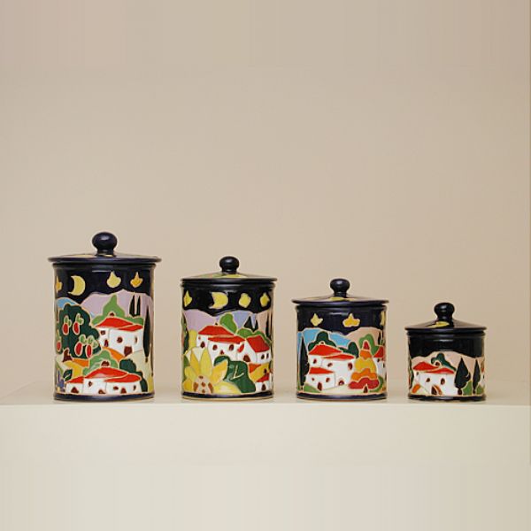 NB201ABCD 6 - Set of 4 canisters naif night (cm 14-12-10-8)