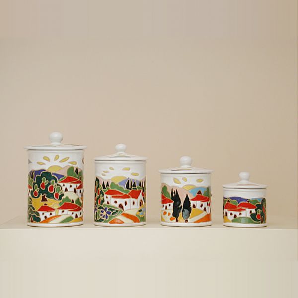 NW201ABCD 6 - Set of 4 canisters naif day (cm 14h-12h-10h-8h)