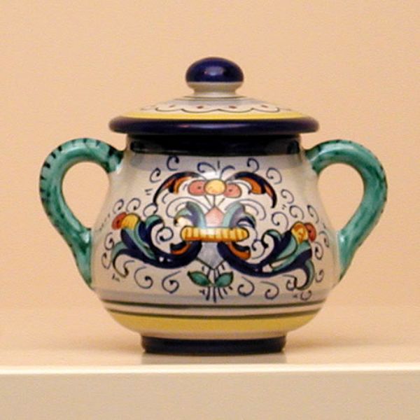FO419 11 - Sugar pot, 2 handles, cm.11H