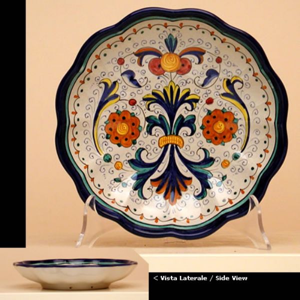 FO414 24 - Scallop-edged plate, diameter cm.25