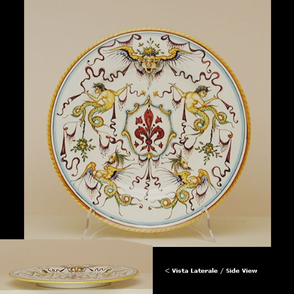 RG111G 34 - Piatto falda con giglio fiorentino cm 34Ø