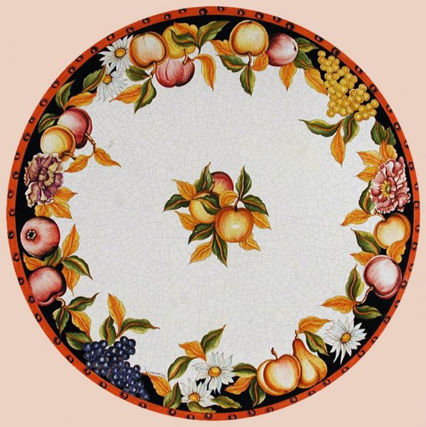 LEO023 T - TOP - In the photo: 130 cm. diameter table<BR><BR>Volcanic stone, 3 cm thick. Suitable for inside and outside, resistant to a temperature range of -60 to 1000 °C.