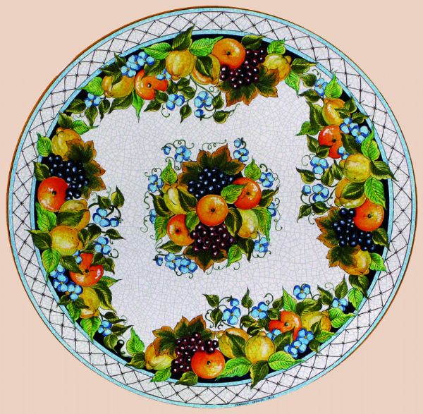 LEO030 T  - TOP - In the photo: 90 cm. diameter table<BR><BR>Volcanic stone, 3 cm thick. Suitable for inside and outside, resistant to a temperature range of -60 to 1000 °C.