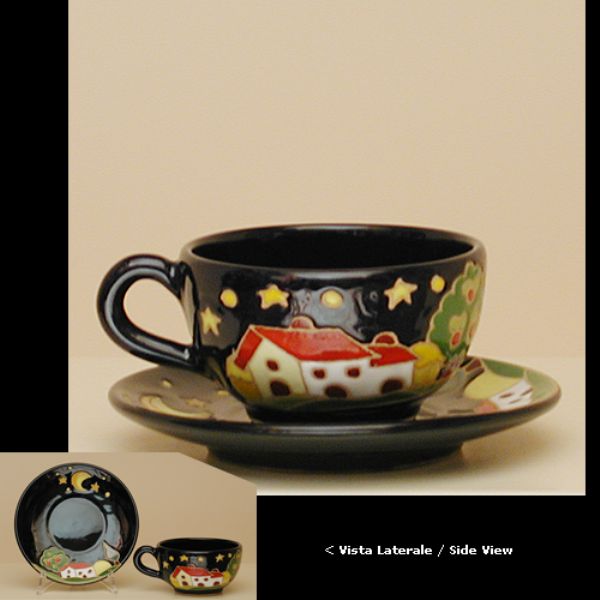 NB113C 09 - Breakfast cup cm.9h + saucer naif night